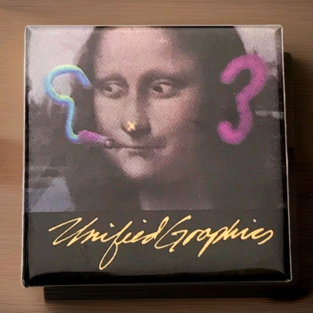 Unified Graphics Mona Lisa Art Vintage Pin Square Button